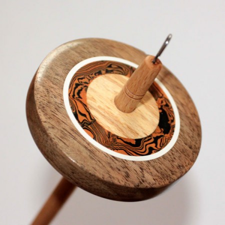English Walnut and Spalted Beech Drop Spindle - 38g