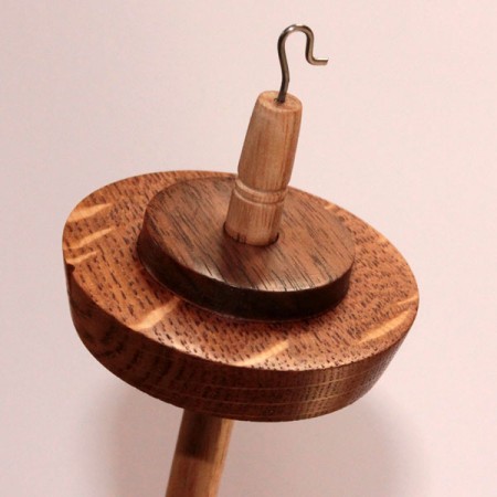 Oak and English Walnut Drop Spindle - 24g