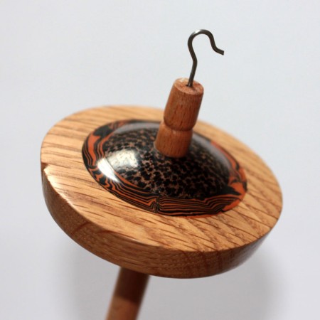 Oak and Palm Wood Drop Spindle - 37g