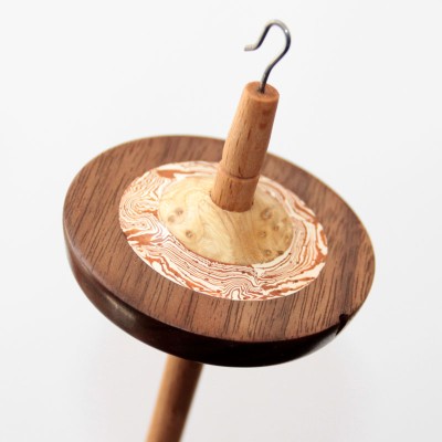 Black Walnut and Burr Ash Drop Spindle - 30g
